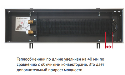 Внутрипольный конвектор длиной 1,6 м - 2 м KVZ 360-80-1600 фото #4