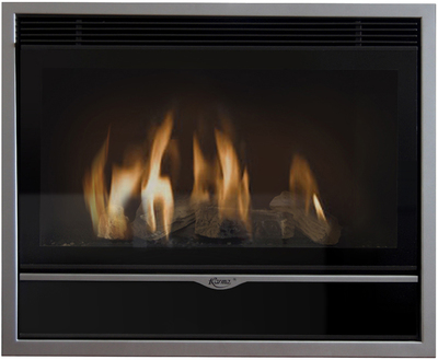 Встраиваемый газовый камин Karma ELEGANCE 67 EXCLUSIVE Medium line 30 silver metallic NG