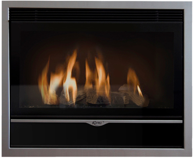 Встраиваемый газовый камин Karma ELEGANCE 77 EXCLUSIVE Huge line 60 silver metallic PB