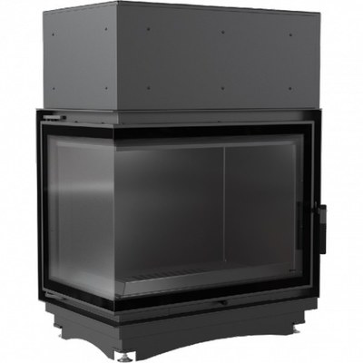 Угловая левая дровяная топка Kratki Amelia/PW/BL/24/BS/W/DECO (угловое стекло слева)