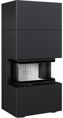 Готовый дровяной каминокомплект Kratki Home Easy Box черный с топкой NBC, с доводчиком