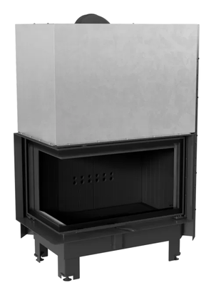 Угловая левая дровяная топка Kratki MBO/L/BS/G/SG (гнутое стекло) черная футеровка