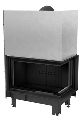 Угловая правая дровяная топка Kratki MBO/P/BS/G черная футеровка