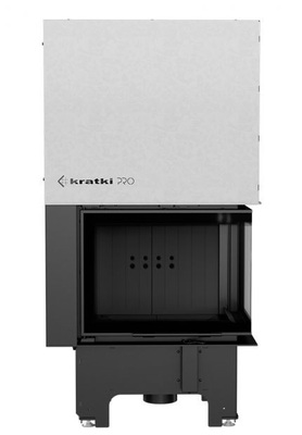 Угловая правая дровяная топка Kratki VNP/700/480 черная футеровка фото #2