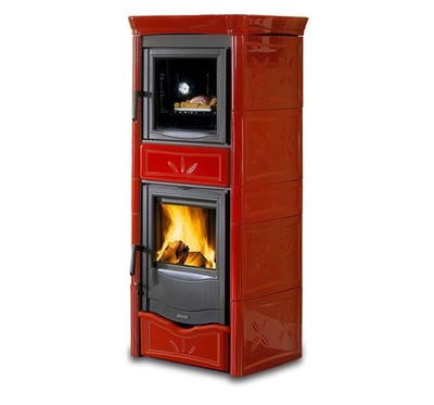Дровяная печь La Nordica Nicoletta Forno EVO BO (бордовый)