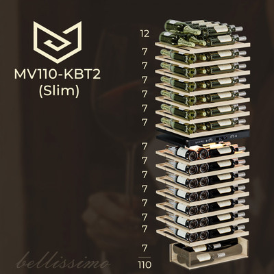 Отдельностоящий винный шкаф 101-200 бутылок MEYVEL MV110-KBT2 (Slim) фото #4