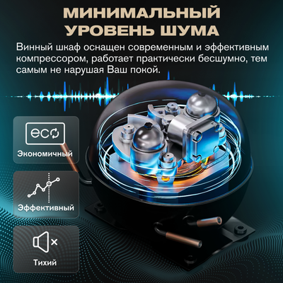 Отдельностоящий винный шкаф 51-100 бутылок MEYVEL MV98-KST3 (Slim) фото #35