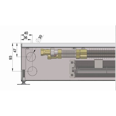Внутрипольный конвектор длиной 1,1 м - 1,5 м Minib COIL-KT0 1250 фото #2