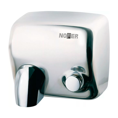 Металлическая сушилка для рук Nofer CYCLON 2450 W с кнопкой глянцевая (01100.B)