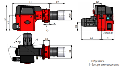 Газовая горелка Oilon GP-50 M WD33, R1 1/2 фото #2
