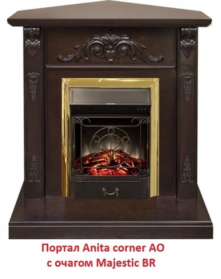 Угловой классический портал Real-Flame Anita corner AO фото #3