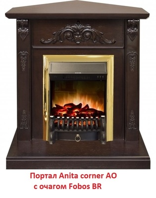 Угловой классический портал Real-Flame Anita corner AO фото #4