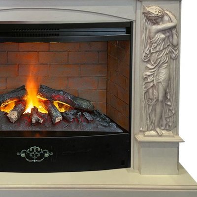 Электрокамин с широким очагом 3D Real-Flame Diva 33 WT с очагом 3D Firestar 33 фото #3