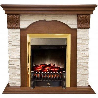 Современный камин для загородного дома Real-Flame Dublin LUX STD/EUG/24 AO с очагом Fobos s Lux BL/BR, Majestic s Lux BL/BR фото #2