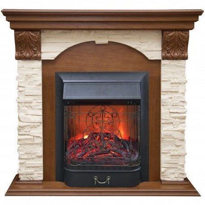 Современный камин для загородного дома Real-Flame Dublin LUX STD/EUG/24 AO с очагом Fobos s Lux BL/BR, Majestic s Lux BL/BR фото #3