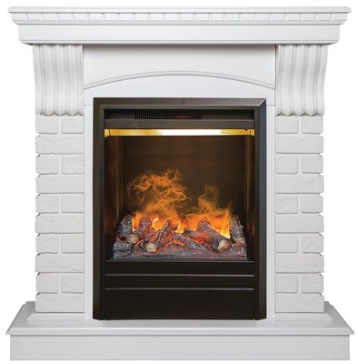 Электрокамин с классическим очагом 3D Real-Flame JAZZ STD WT с очагом 3D OLYMPIC