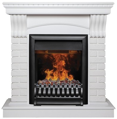 Электрокамин с классическим очагом 3D Real-Flame JAZZ STD WT с очагом 3D OREGAN