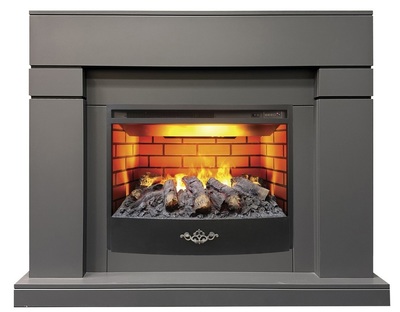 Электрокамин с широким очагом 3D Real-Flame LINDELSE 25,5/26 GR-P718 с очагом 3D FIRESTAR 25.5