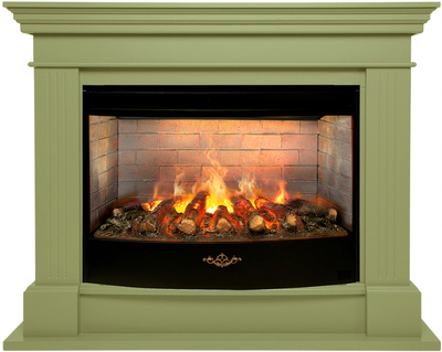 Электрокамин с широким очагом 3D Real-Flame ONTARIO 26/33 GN (GN-P014) с очагом 3D FIRESTAR 33