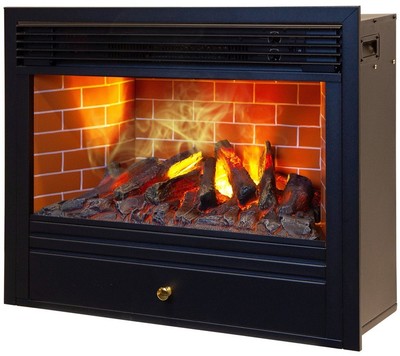 Электрокамин с широким очагом 3D Real-Flame ONTARIO 26 GR с очагом 3D NOVARA 26 фото #8