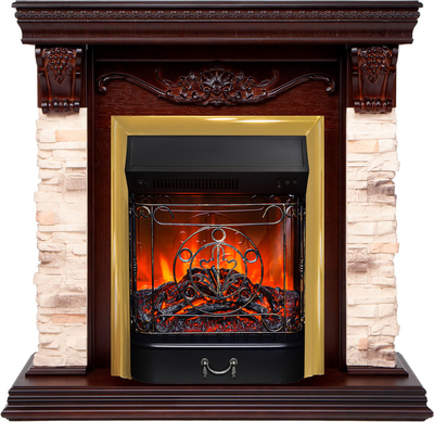 Электрокамин с широким очагом 3D Real-Flame PATRICIA STD NT с очагами Fobos s Lux BL/BR, Majestic s Lux BL/BR фото #2