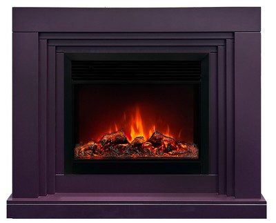 Электрокамин с широким очагом 2D Real-Flame STANLEY 26 PLUM с очагом Moonblaze Lux Bl/Br