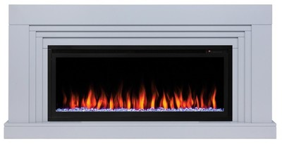 Электрокамин с широким очагом 2D Real-Flame STANLEY 42 GR с очагом SAPHIR 42