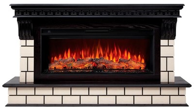 Электрокамин с широким очагом 2D Real-Flame STONE 45 AO с очагом JOKER 45