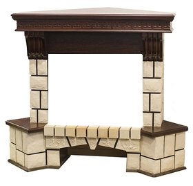 Угловой широкий портал Real-Flame Stone Corner 26