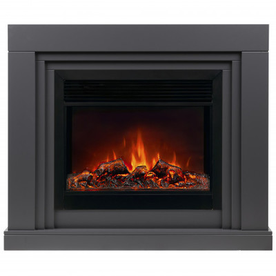 Электрокамин с широким очагом 2D Real-Flame Stanley 26 GR с очагом Moonblaze Lux Bl/Br