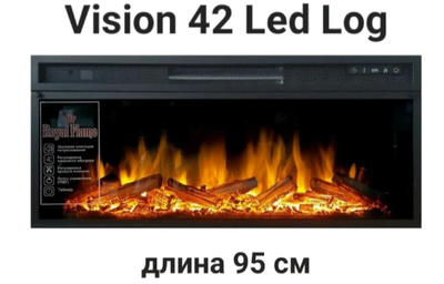 Линейный электрокамин Royal Flame Atlanta (тем. дуб) с очагом Vision 42 LOG LED фото #3