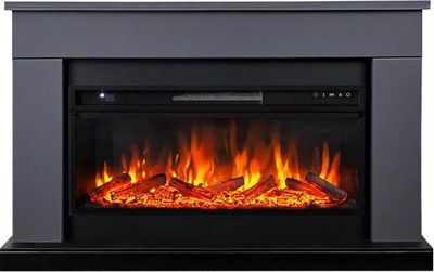Линейный электрокамин Royal Flame BERGEN серый графит c очагом Vision 42 LOG LED