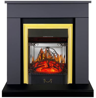 Электрокамин с классическим очагом 2D Royal Flame BERGEN серый графит с очагом Majestic FX M Black/Brass фото #2