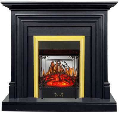 Электрокамин с классическим очагом 2D Royal Flame Bradford (Серый графит) с очагом Majestic FX M Brass/Black