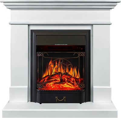 Электрокамин с классическим очагом 2D Royal Flame California STD SFT c очагом Majestic FX Brass (белый)