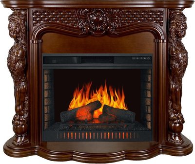 Электрокамин с широким очагом 2D Royal Flame Castle с очагом Vision 30 EF LED FX (темный дуб)