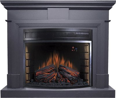 Электрокамин с широким очагом 2D Royal Flame Coventry Grey с очагом Dioramic 28 LED FX