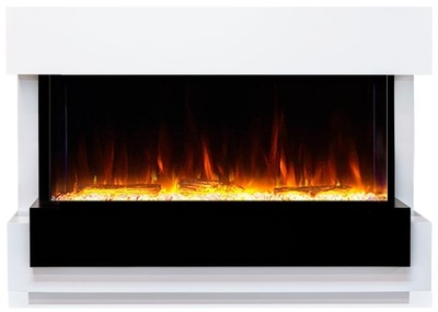 Линейный электрокамин Royal Flame Cube Белый с черным с очагом Astra 36