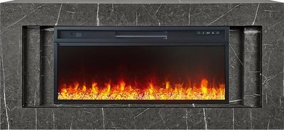 Линейный электрокамин Royal Flame LINE 42 SFT Stone Touch cерый мрамор с очагом Vision 42 LED