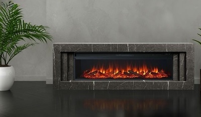 Линейный электрокамин Royal Flame LINE 42 SFT Stone Touch cерый мрамор с очагом Vision 42 LOG LED фото #6