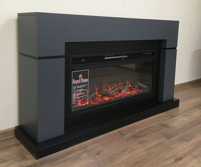 Линейный электрокамин Royal Flame Lindos Graphite Grey (серый графит) с очагом Vision 42 LOG LED фото #4