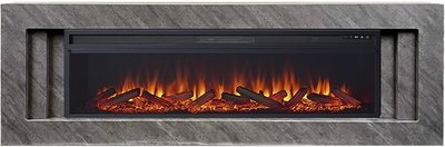Линейный электрокамин Royal Flame Line 60 SFT Concrete с очагом Vision 60 LOG LED