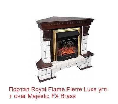 Угловой классический портал Royal Flame Pierre Luxe угл. под классический очаг (Темный дуб) фото #3
