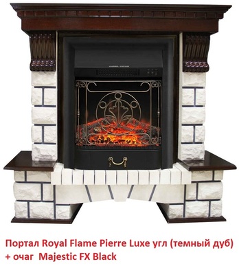Угловой классический портал Royal Flame Pierre Luxe угл. под классический очаг (Темный дуб) фото #4