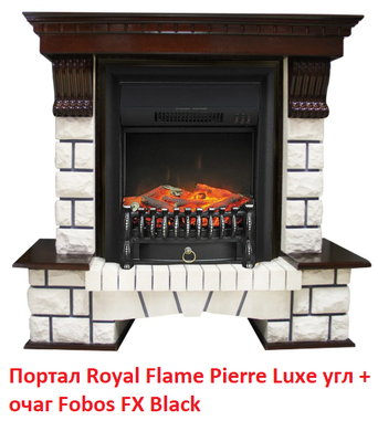 Угловой классический портал Royal Flame Pierre Luxe угл. под классический очаг (Темный дуб) фото #5