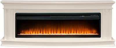 Линейный электрокамин Royal Flame Rome 60 (слоновая кость) с очагом Vision 60 LOG LED