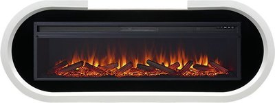 Линейный электрокамин Royal Flame Soho 60 (белый с черным) с очагом Vision 60 LOG LED