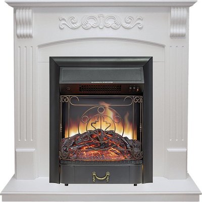 Электрокамин с классическим очагом 2D Royal Flame Sorrento с очагом Majestic FX Brass