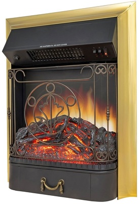 Электрокамин с классическим очагом 2D Royal Flame Sorrento с очагом Majestic FX Brass фото #11