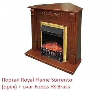 Угловой классический портал Royal Flame Sorrento угл. под классический очаг (Орех) фото #2